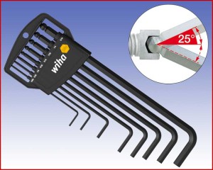 Zestaw kluczy trzpieniowych sześciokątnych z końcówką kulistą Wiha w uchwycie 8-cz. 369 HZ8 Calowe Rozmiar: 5/64 ÷ 5/16  34025