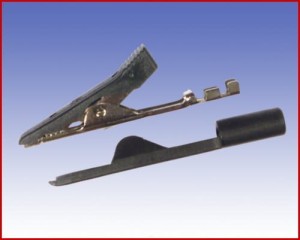 Izolowany krokodylek na przewód, Hirschmann MA 1 Crimp SW (czarny), Nr. 32A  42888