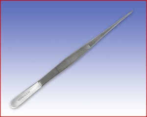 Pinceta anatomiczna smukła końcówka 1mm z ząbkami długość 200mm, medyczna nr 3, 35020