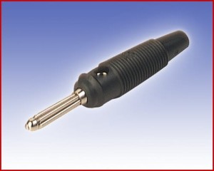 Izolowany wtyk 4mm z dodatkowym otworem 4mm, Hirschmann BUELA 30 SW (czarny), Nr. 34  42754