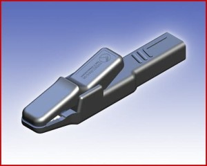 Izolowany krokodylek z gniazdem 4mm, Hirschmann AK 2 S SW (czarny), Nr. 19A  42726