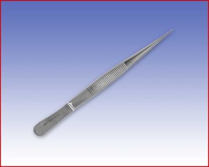 Pinceta ostra z ząbkami długość 110mm, medyczna nr 14,  35006