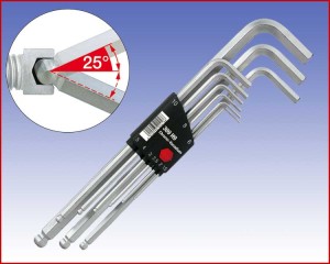 34024 Zestaw kluczy trzpieniowych sześciokątnych z końcówką kulistą Wiha w uchwycie 9-cz. 369 H9 Rozmiar: 1,5 ÷ 10