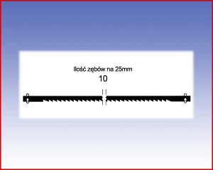 Brzeszczoty do wyrzynarki z końcami na kołki poprzeczne (10 zębów na 25mm) 6 szt. Nr. 28740 42431