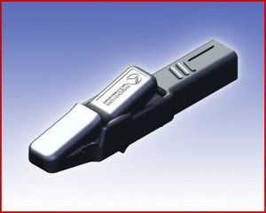 Izolowany krokodylek z gniazdem 4mm, Hirschmann AK 2 B SW (czarny), Nr. 19  42724