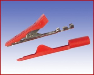 Izolowany krokodylek na przewód, Hirschmann MA 1 Crimp RT (czerwony), Nr. 32A  42887