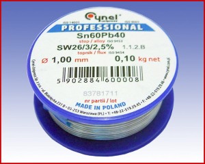 Spoiwo lutownicze S-Sn60Pb40 (LC60) Ø1,0 z topnikiem  22045