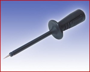 Izolowana sonda z ostrą końcówką oraz gniazdem 4mm, Hirschmann PRUEF 2600 SW (czarny), Nr. 35  42756